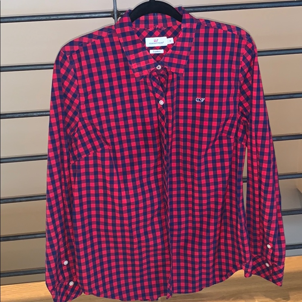 Vineyard Vines Button Down Classic Gingham Shirt - image 1